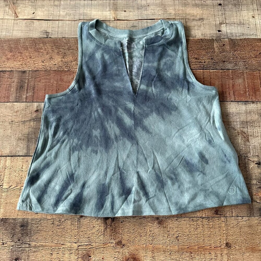 Gilly Hicks blue tie dye cropped tank top -S